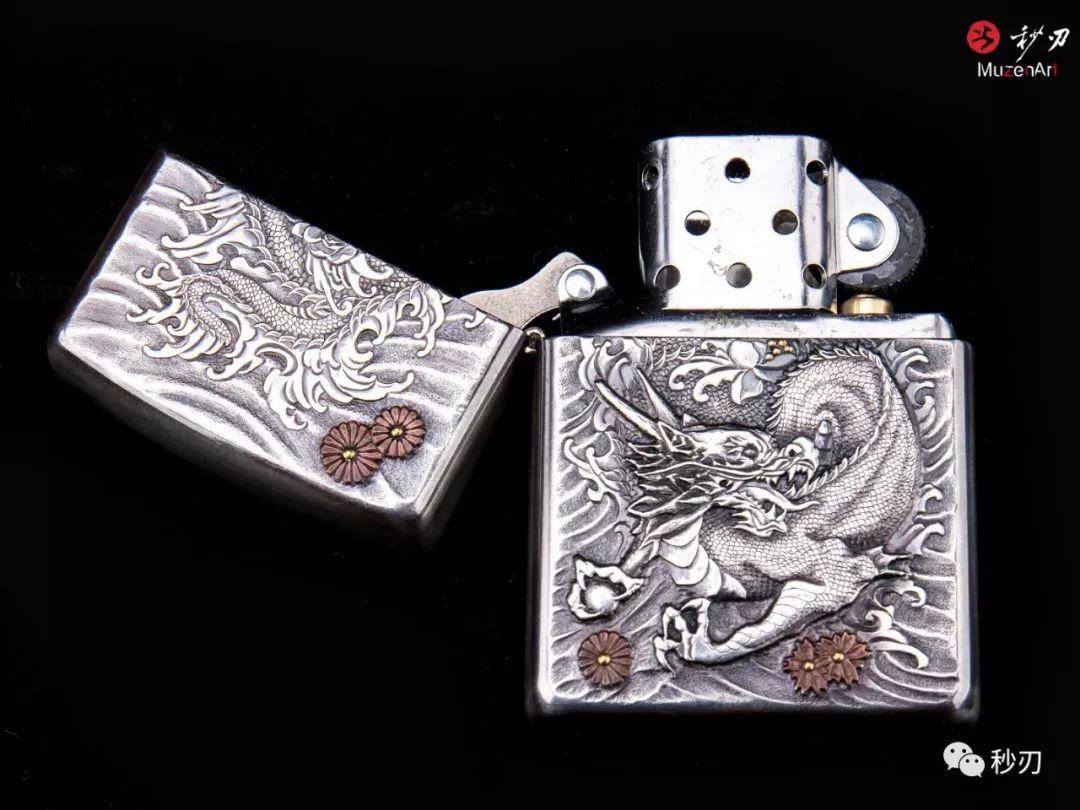 金鳞岂是池中物，一遇风云便化龙——芝宝（zippo）银制手雕火机– 秒刃